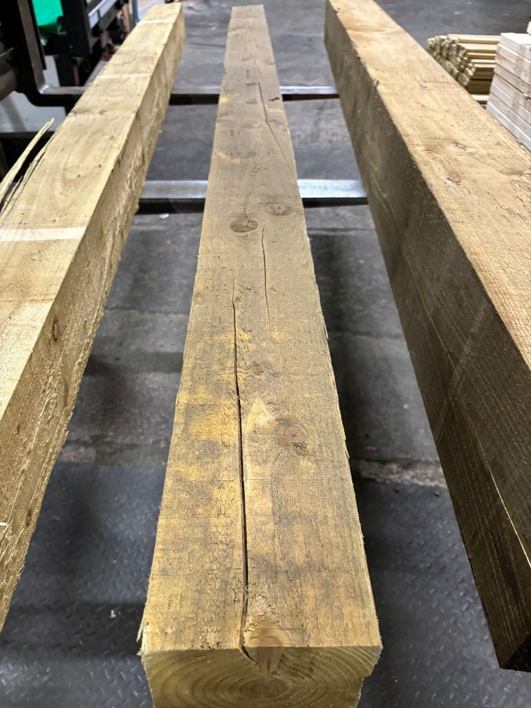 019 Seconds - 150mm x 150mm Sawn & Treated Pointed Fence Post - UC3 Keighley Timber & Fencing Ltd