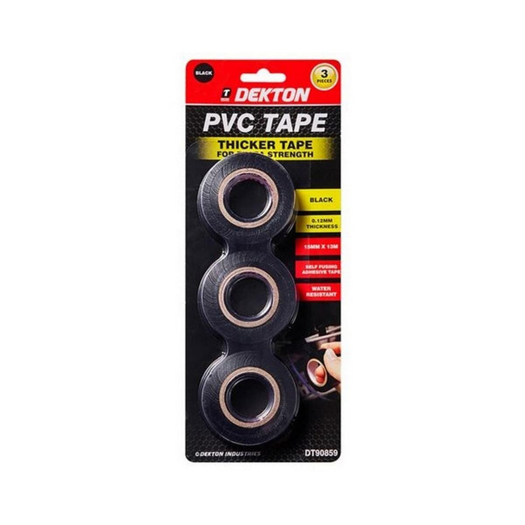 13m PVC Tape - 3pc (Black) Keighley Timber
